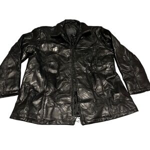 MAXAM Brand Top Grain Lambskin‎ Leather Jacket Italian Mosaic Design Black 3X